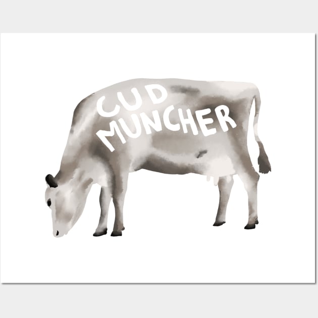 Cow Graffiti - Cud Muncher - Worzel Gummidge Wall Art by InflictDesign